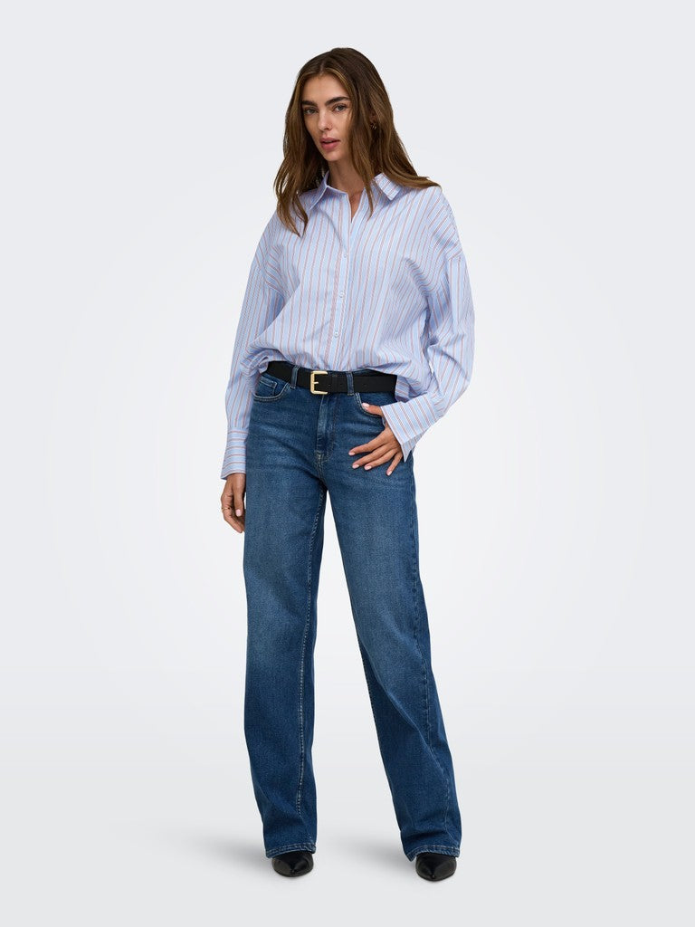 Onloregon Alva Ls Reg Shirt Noos Wvn - Lichtblauw