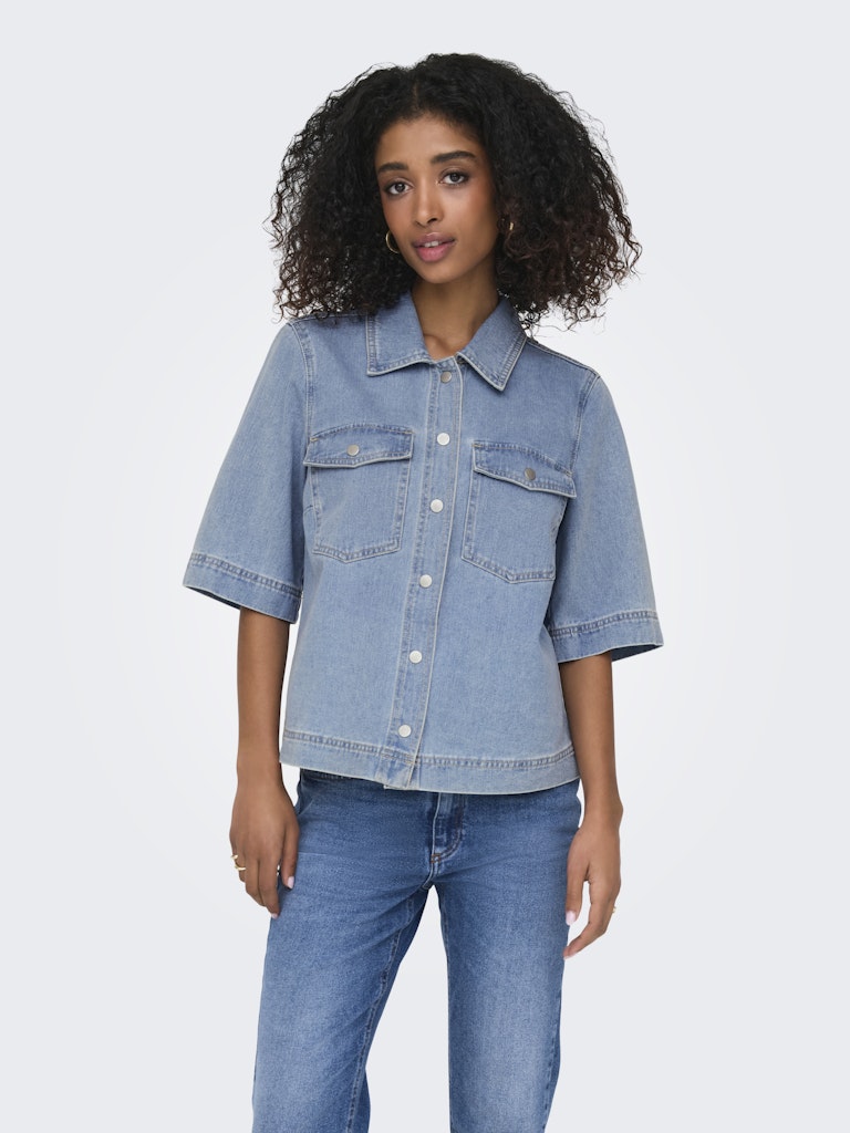 Onlbelle S/s Shirt Dnm Gua Noos - Lichtblauw