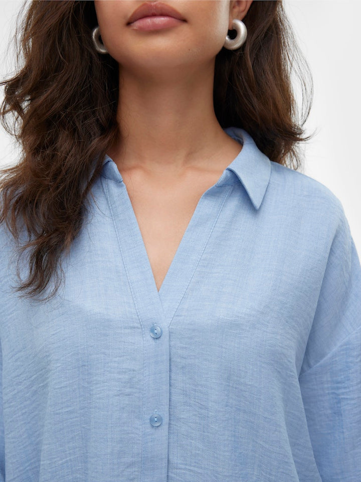 Vmmelaney Queeny Ls Shirt - Lichtblauw