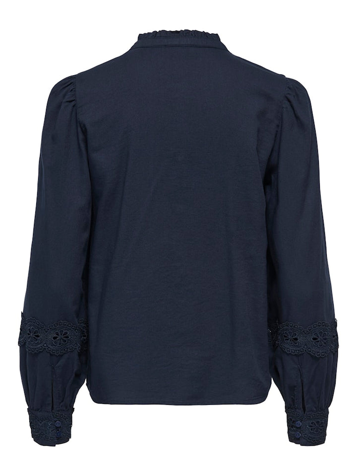 Jdyflo L/s Lace Shirt Wvn - Navy