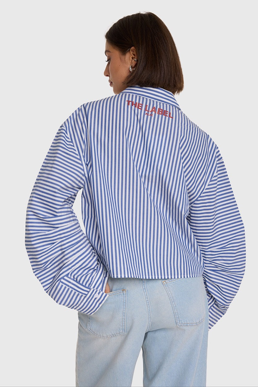 Fancy Stripe Blouse - Blauw Dessin