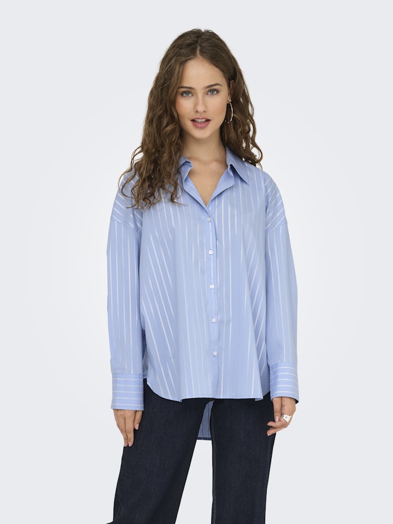 Jdymio L/s Lurex Loose Shirt Wvn Noos - Blauw Dessin