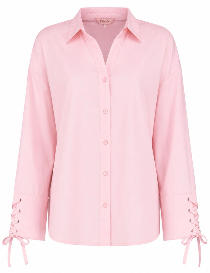 Onloregon Alva Ls String Shirt Wvn - Licht Roze