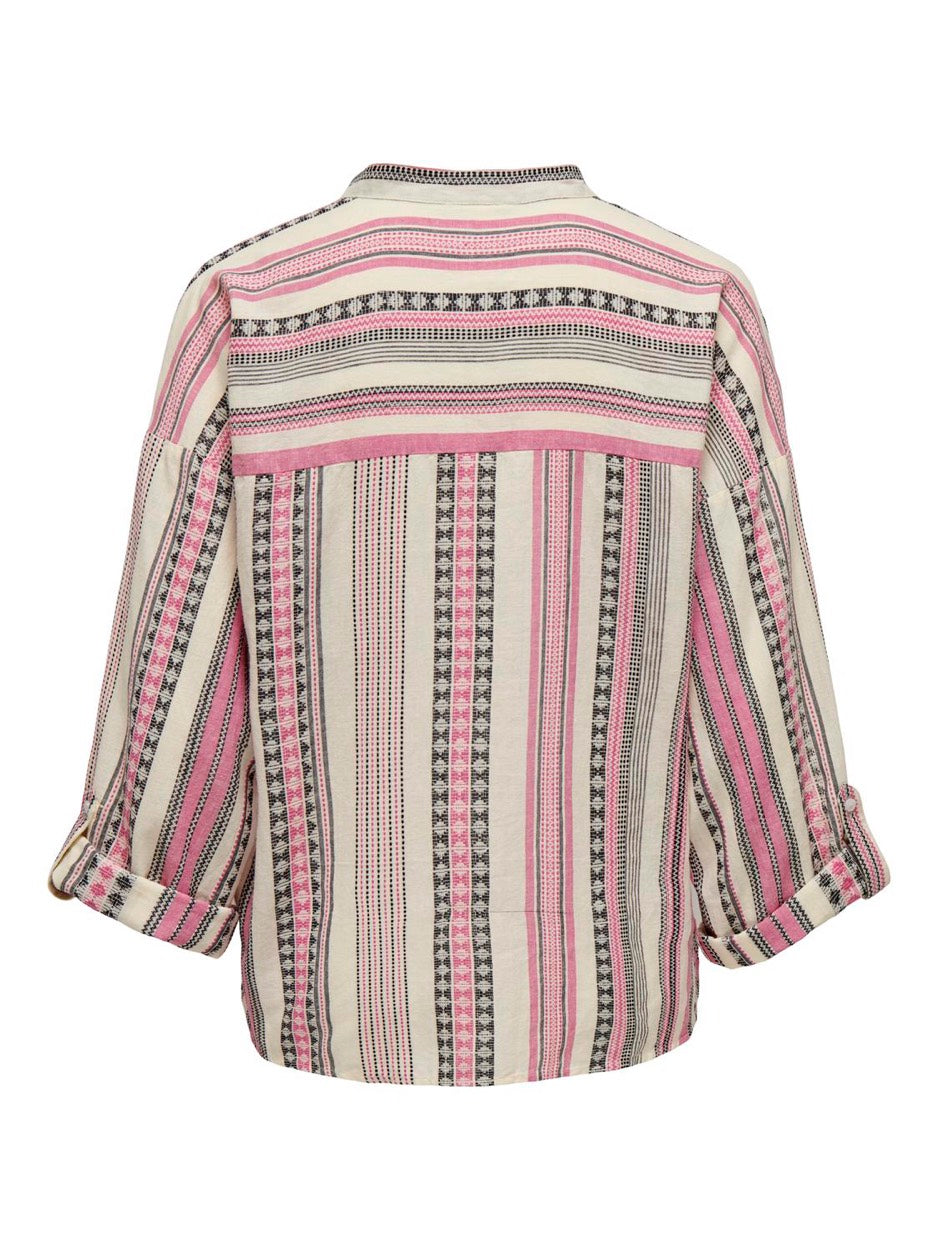 Onllouise Ls Knot Shirt Wvn Cs - Roze Dessin