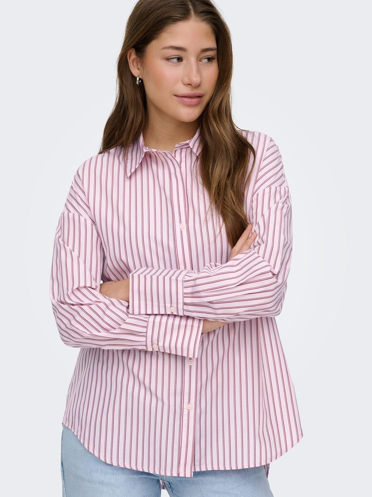 Onloregon Alva Ls Reg Shirt Noos Wvn - Roze Dessin