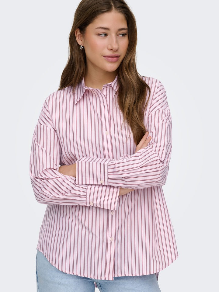 Onloregon Alva Ls Reg Shirt Noos Wvn - Roze Dessin