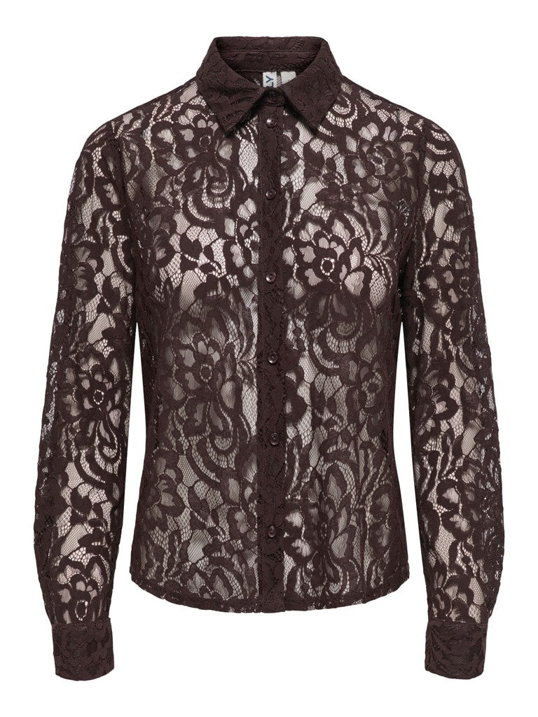 Onlbirun L/s Lace Shirt Wvn - Bruin