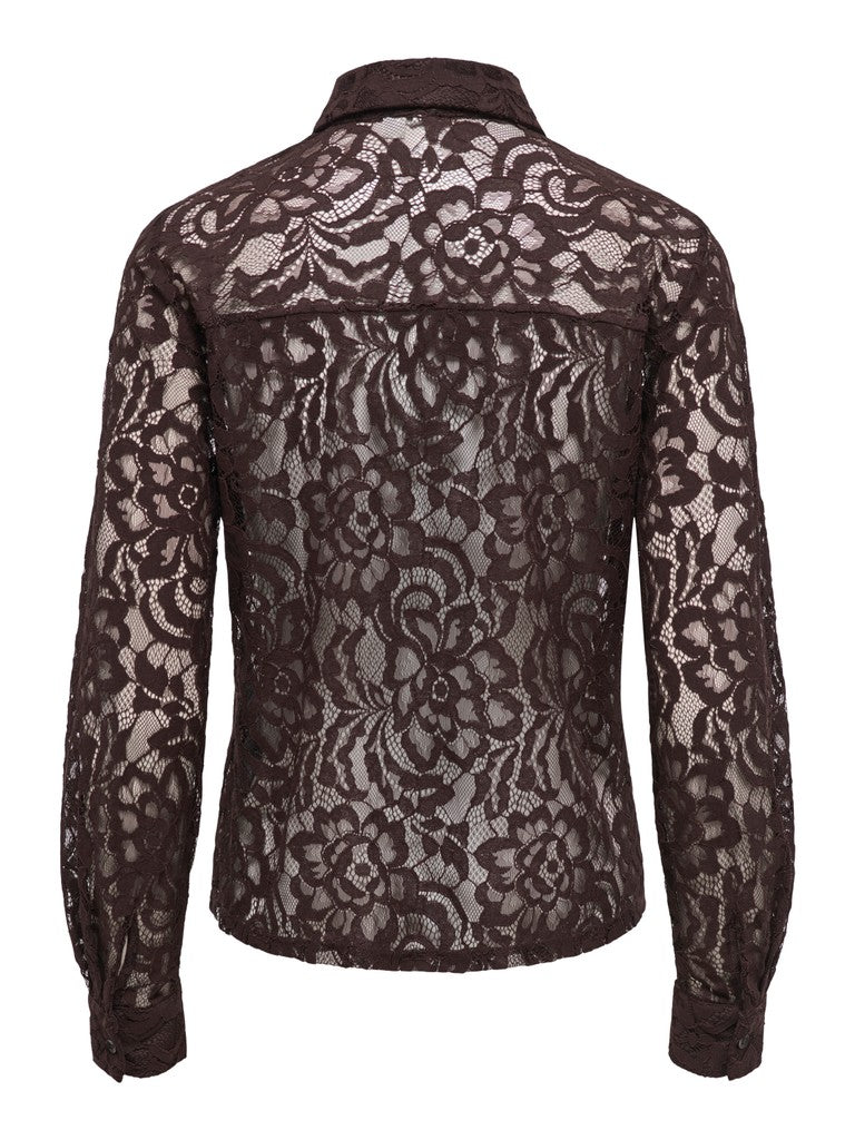 Onlbirun L/s Lace Shirt Wvn - Bruin