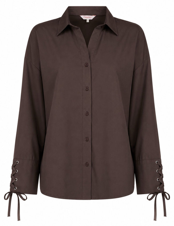 Onloregon Alva Ls String Shirt Wvn - Bruin
