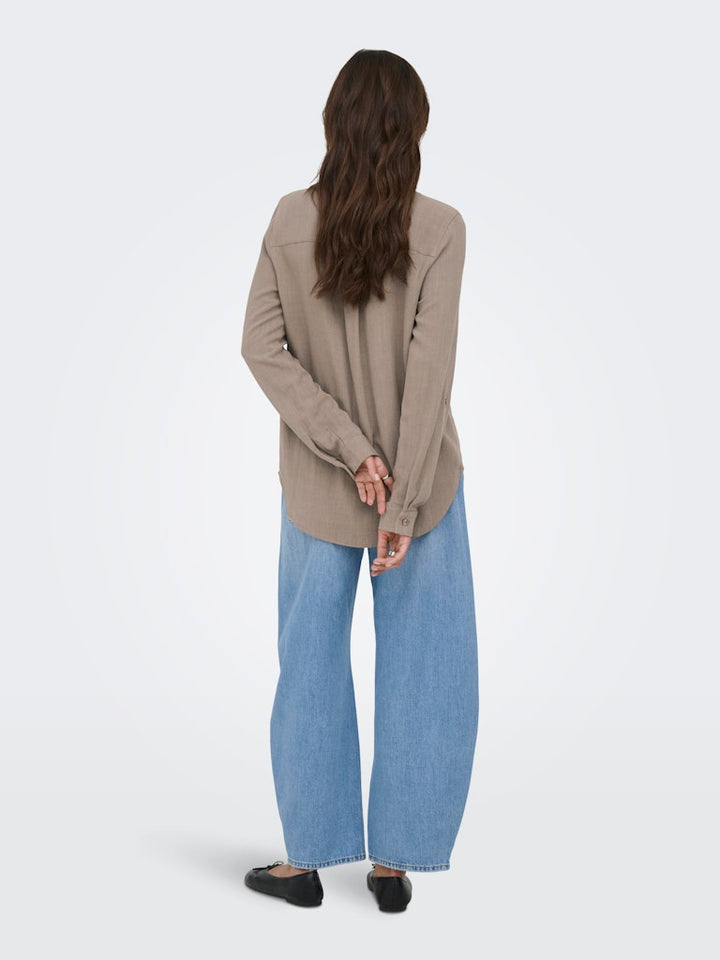 Onlyasmin-siesta Ls Li Bl Shirt Pnt Noos - Taupe
