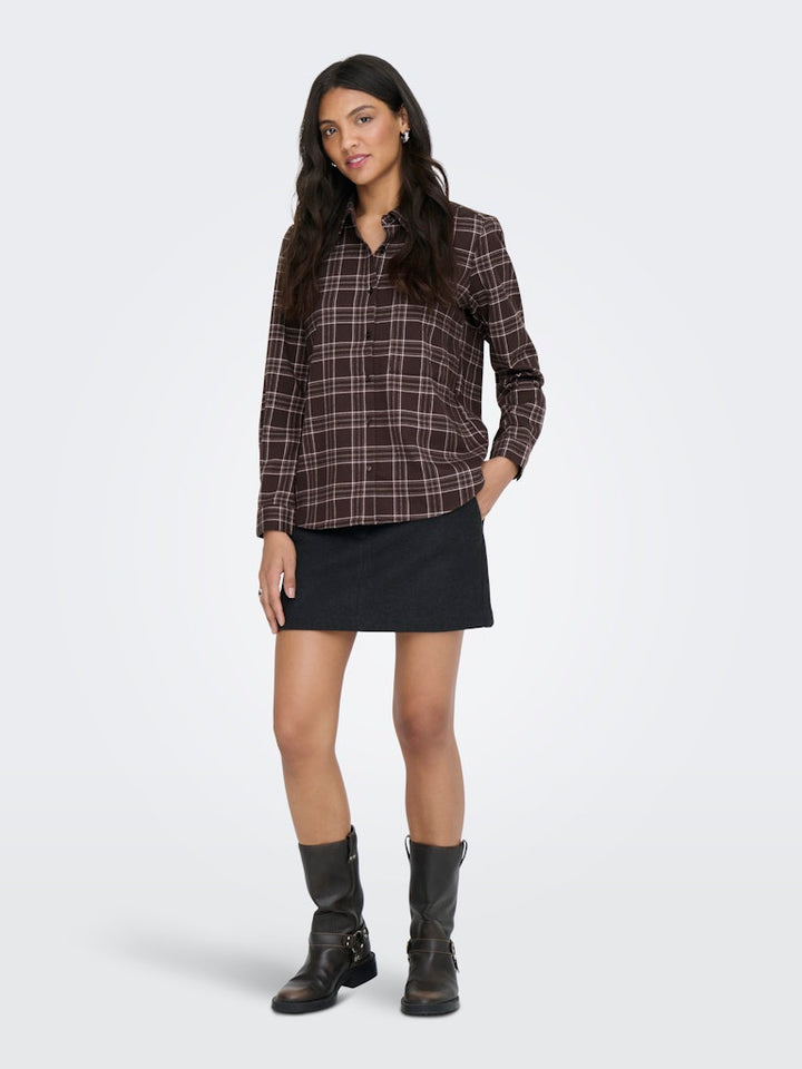 Onlwren Check Shirt - Bruin Dessin