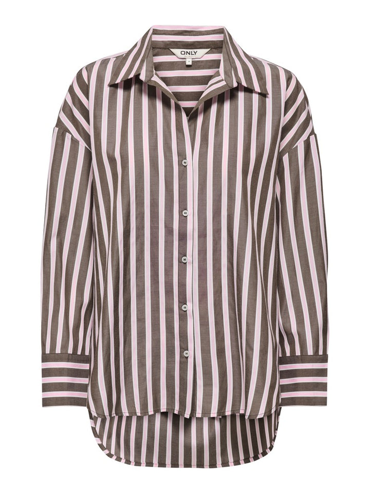 Onloregon Alva Ls Reg Shirt Noos Wvn - Bruin Dessin