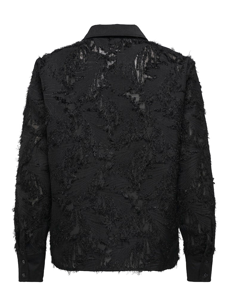 Jdytess L/s Contrast Loose Shirt Wvn - Zwart