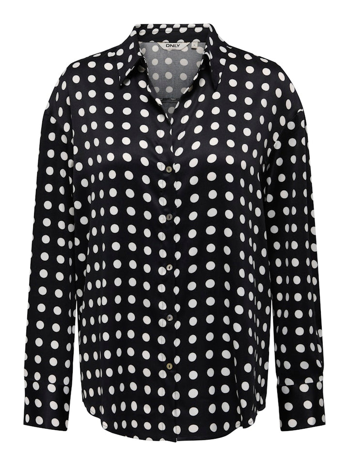 Onllydia Ls Satin Shirt - Zwart Dessin