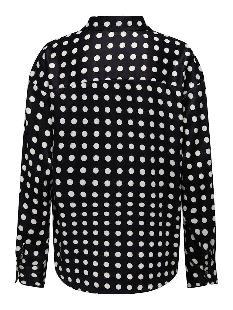 Onllydia Ls Satin Shirt - Zwart Dessin