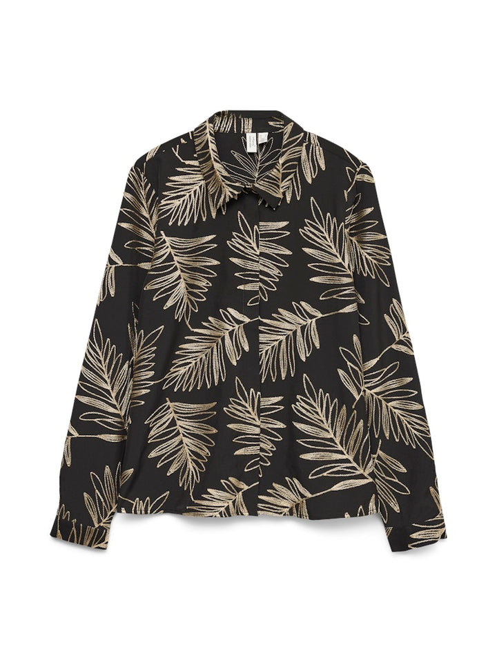 Vmgertrude L/s Shirt Wvn Btq Ga - Zwart Dessin