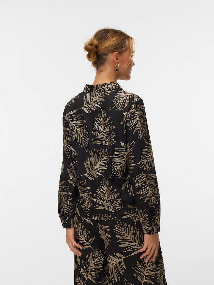 Vmgertrude L/s Shirt Wvn Btq Ga - Zwart Dessin
