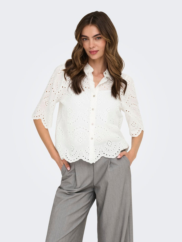 Onlvalais S/s Shirt Wvn Noos - Off-white