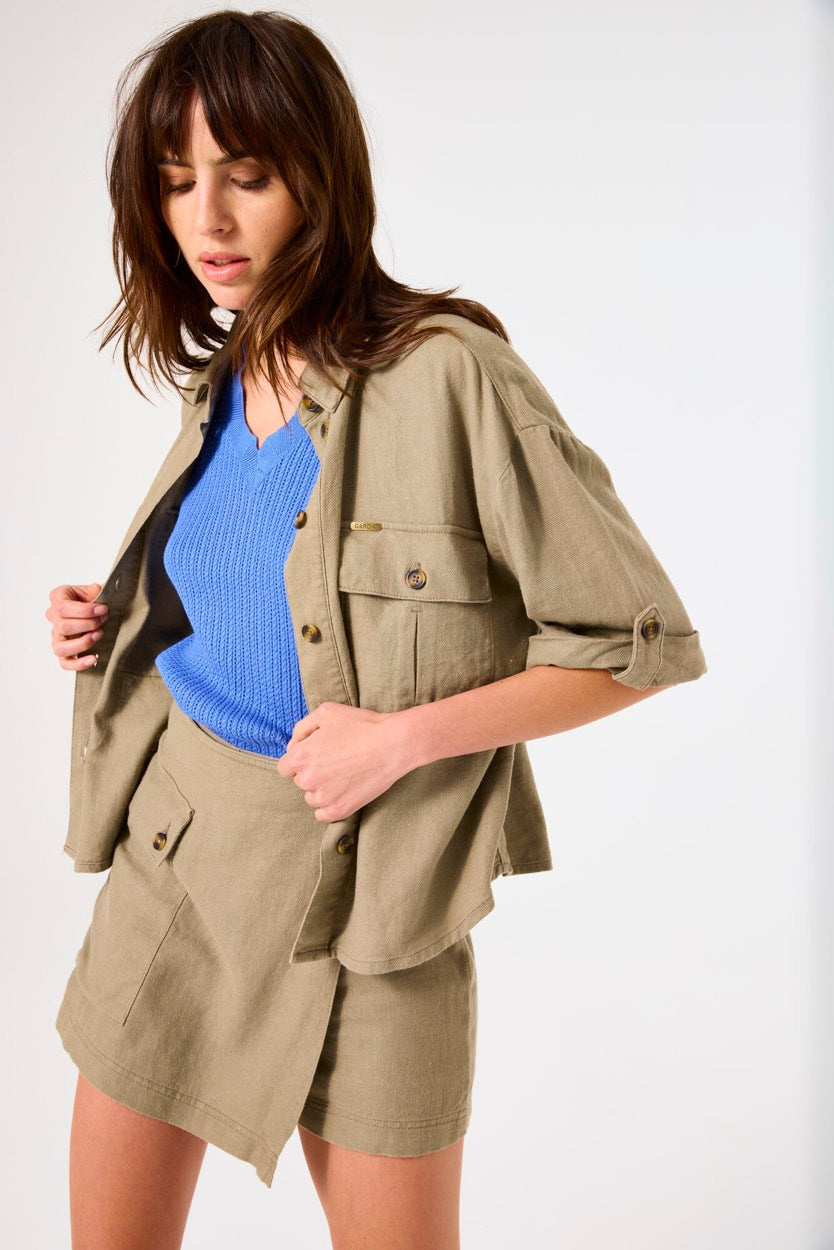 Garcia - Korte mouw blouses - 4319.25.0001 - Kaki