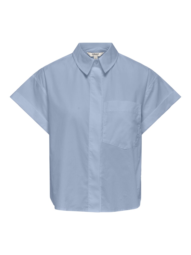 Onlkeri S/s Fold Shirt Wvn - Lichtblauw