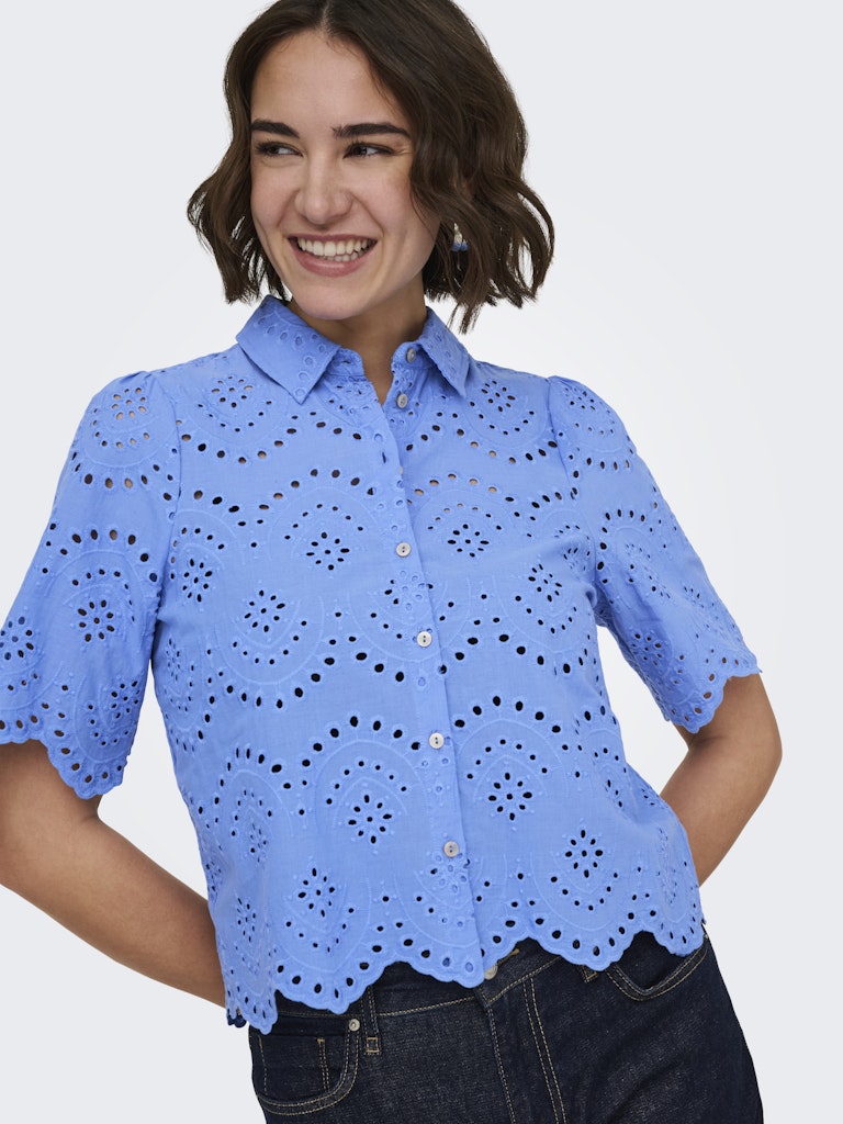 Onlvalais S/s Shirt Wvn Noos - Lichtblauw