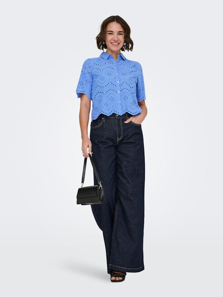 Onlvalais S/s Shirt Wvn Noos - Lichtblauw