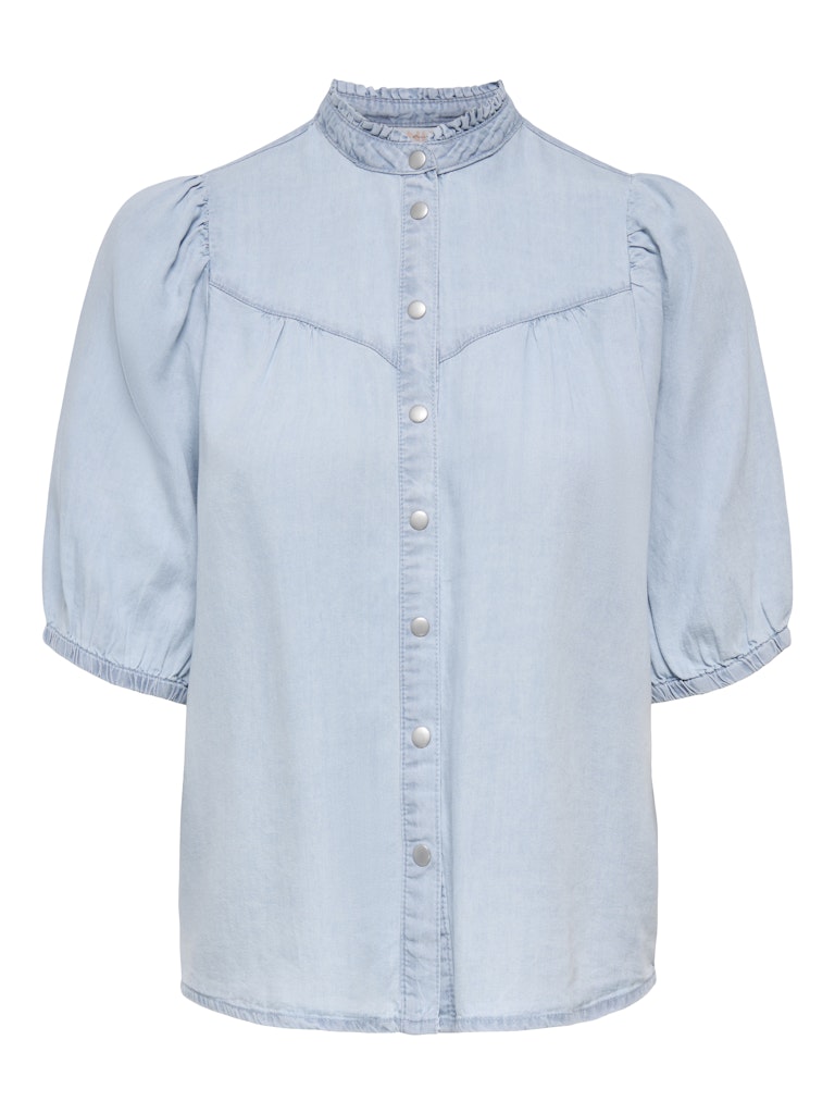 Onlcharis Life 2/4 Frill Shirt Wvn Cc - Blue Denim