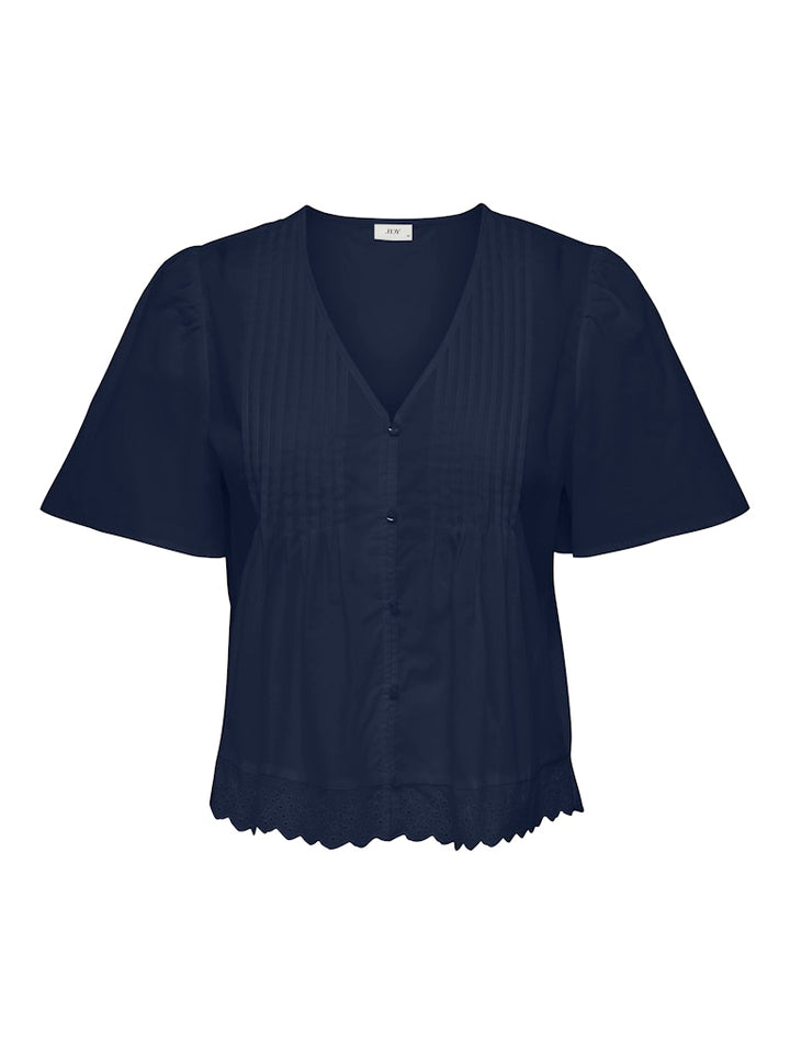 Jdysara S/s Lace Top Wvn - Navy