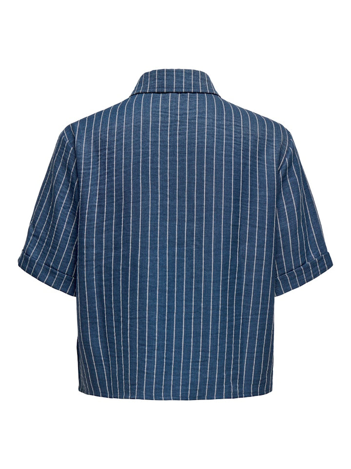 Jdypower S/s Short Shirt Wvn Noos - Blauw Dessin
