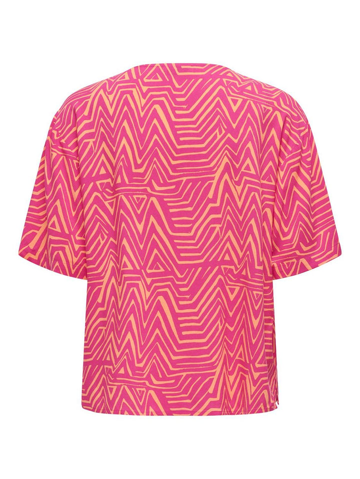 Jdystarr Life 2/4 V-neck Shirt Wvn - Roze Dessin