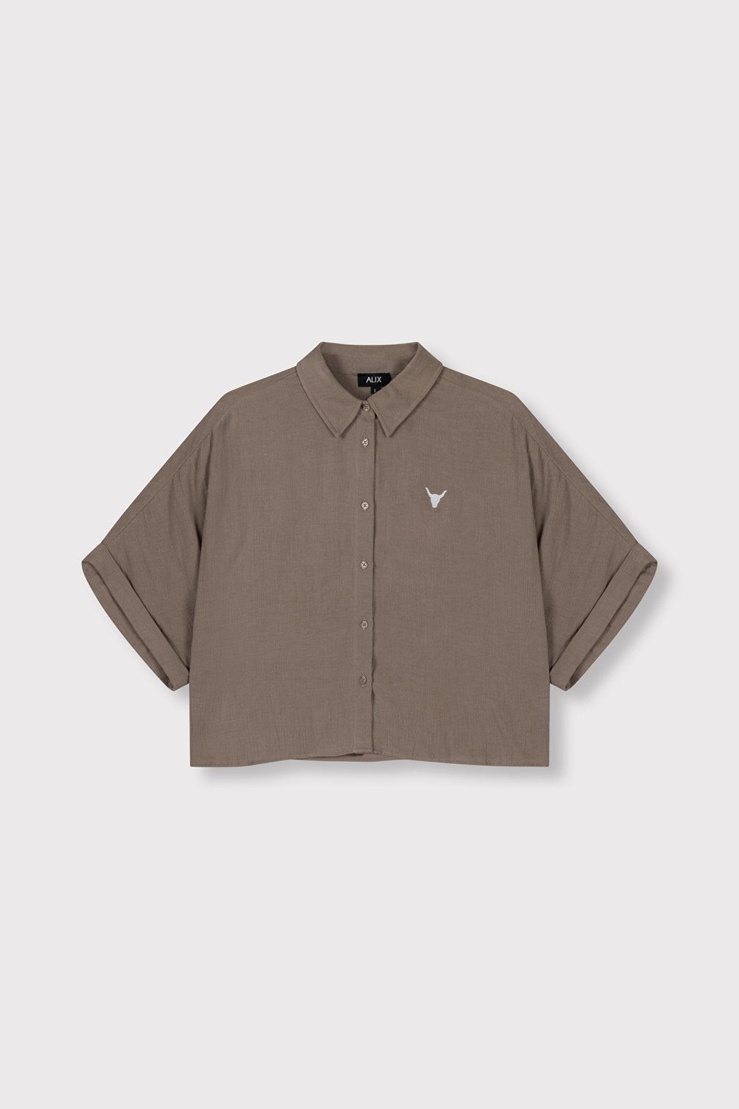 Overzised Crincle Blouse - Taupe