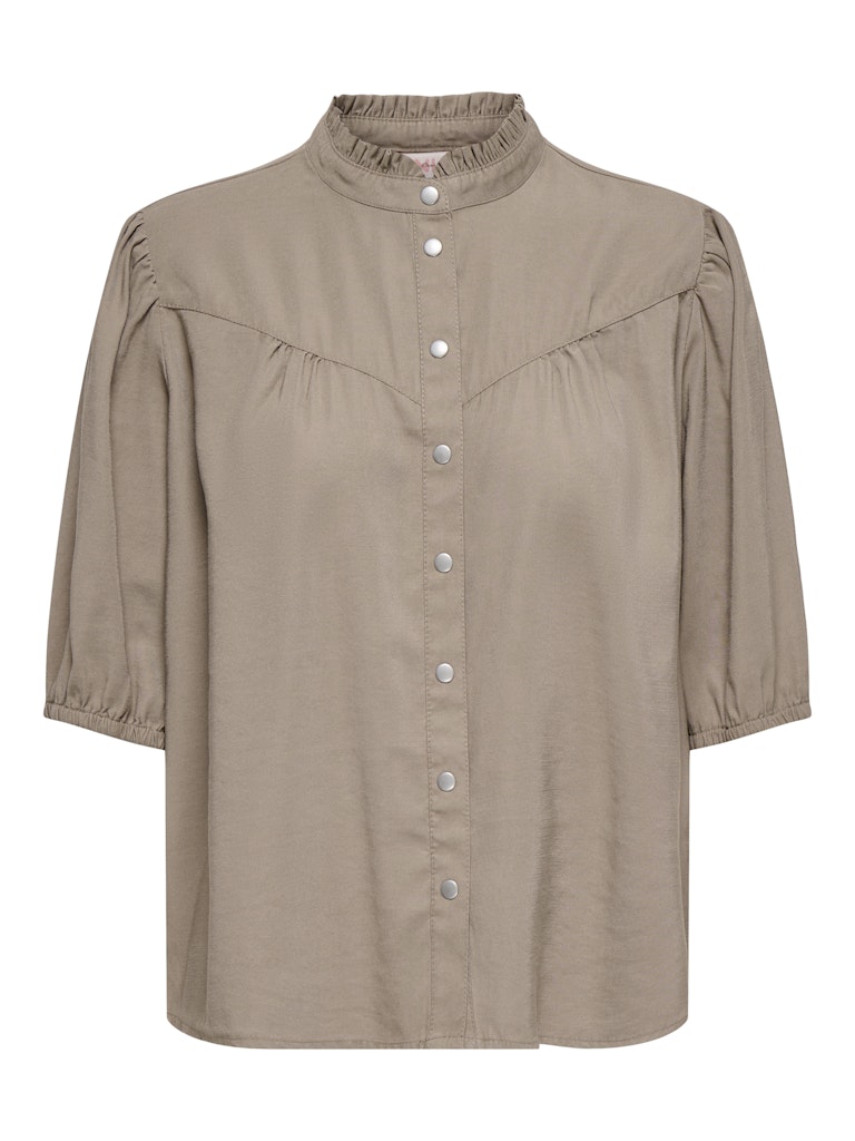 Onlaris  Life 2/4 Frill Shirt Wvn Cc - Taupe