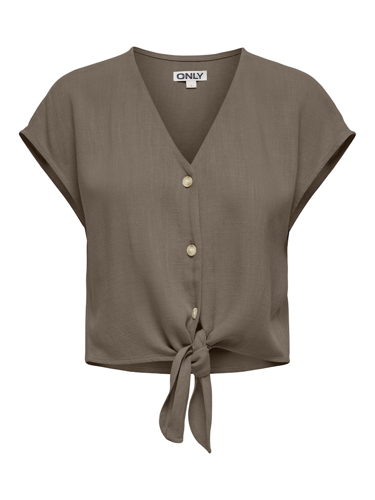 Onlsiesta Ss Knot Lin Bl Shirt Pnt Noos - Taupe
