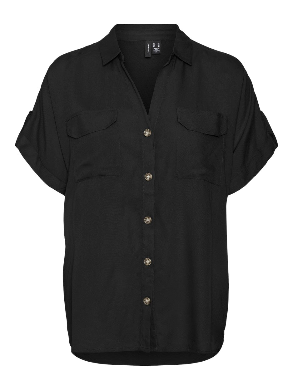 Vmbumpy S/s Shirt Wvn Ga Noos - Zwart