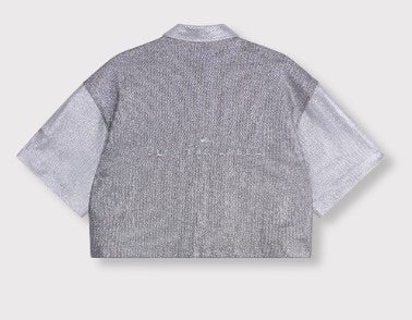 Foile Cropped Blouse - Zilverkleurig