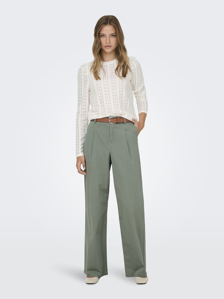 Onlmelanie L/s O-neck Top Jrs - Ecru