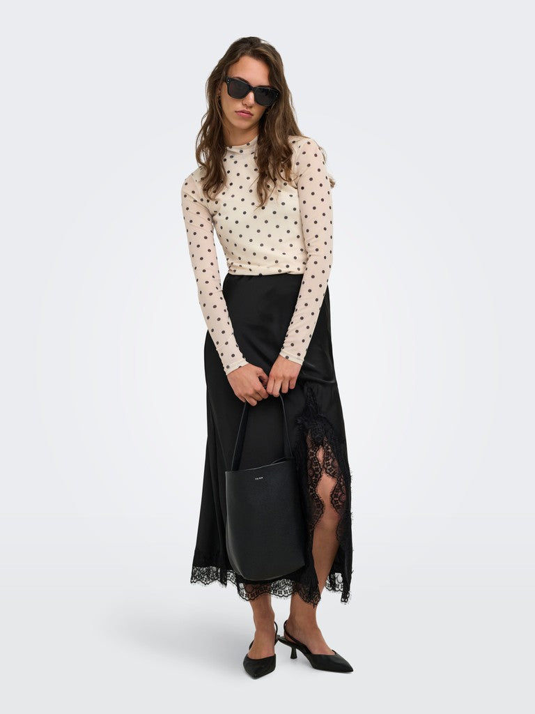 Onlerica Mesh L/s Top Jrs Noos - Ecru Dessin