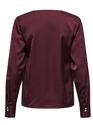 Onlmika Vis Satin L/s Jew V-neck Top Wvn - Bordeaux
