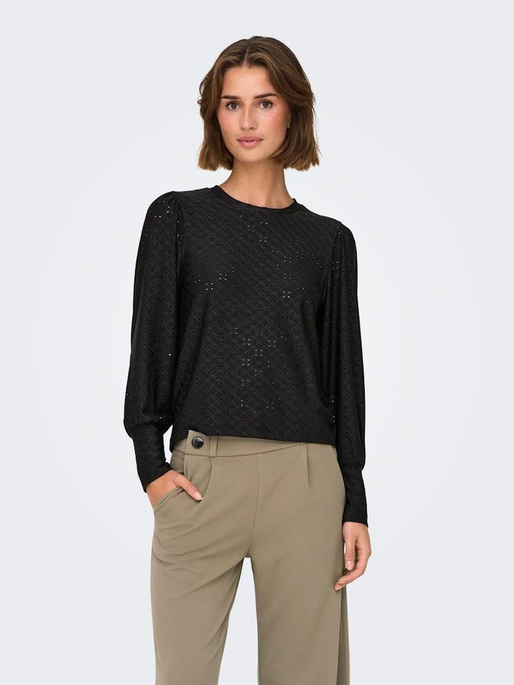 Jdycathinka L/s Bellsleeve Top Jrs Noos - Zwart
