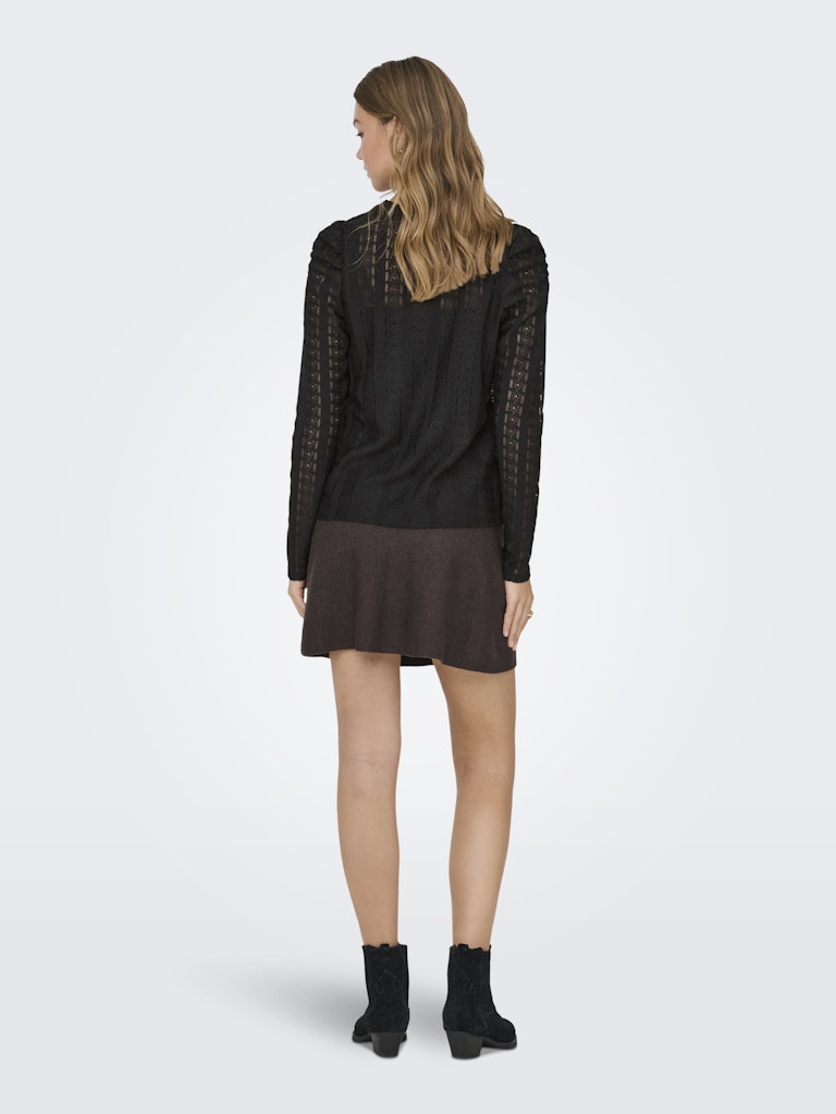 Onlmelanie L/s O-neck Top Jrs - Zwart