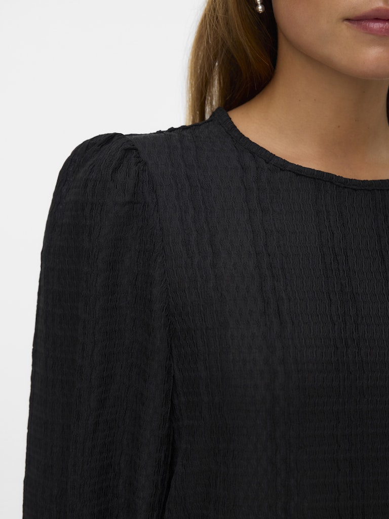 Vmjasmin Ls O-neck Top Jrs Ga - Zwart