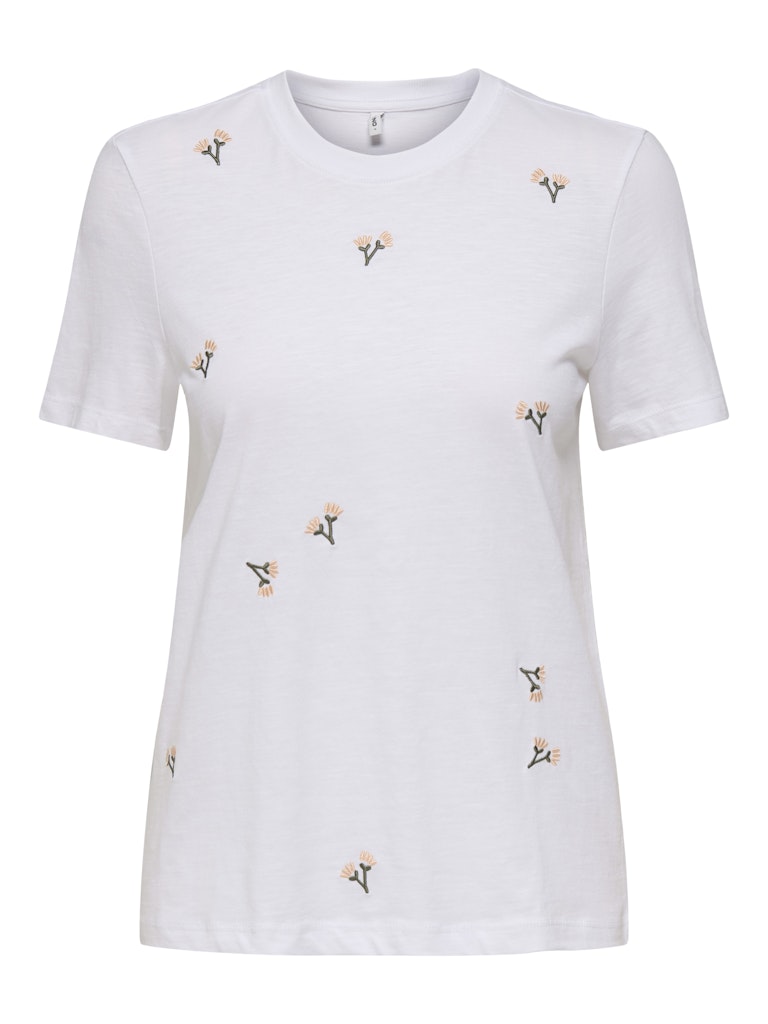 Onlketty Slub S/s O-neck Top Jrs - Wit