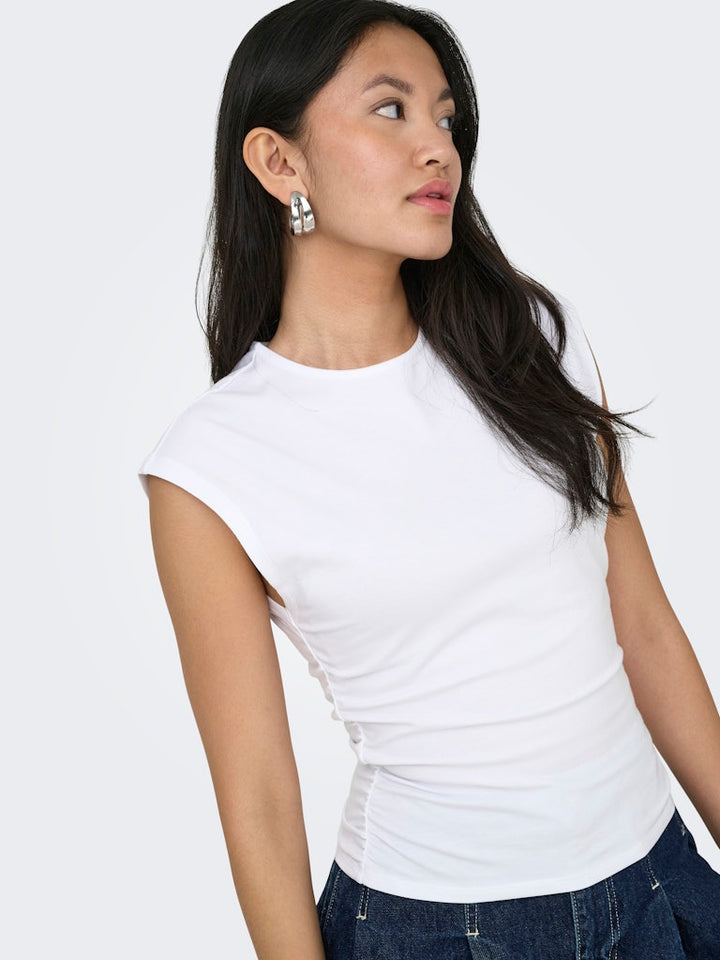 Onlmira Capsl Ruching Top Jrs Noos - Wit