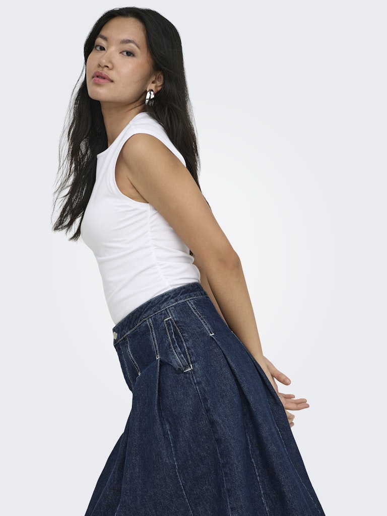 Onlmira Capsl Ruching Top Jrs Noos - Wit