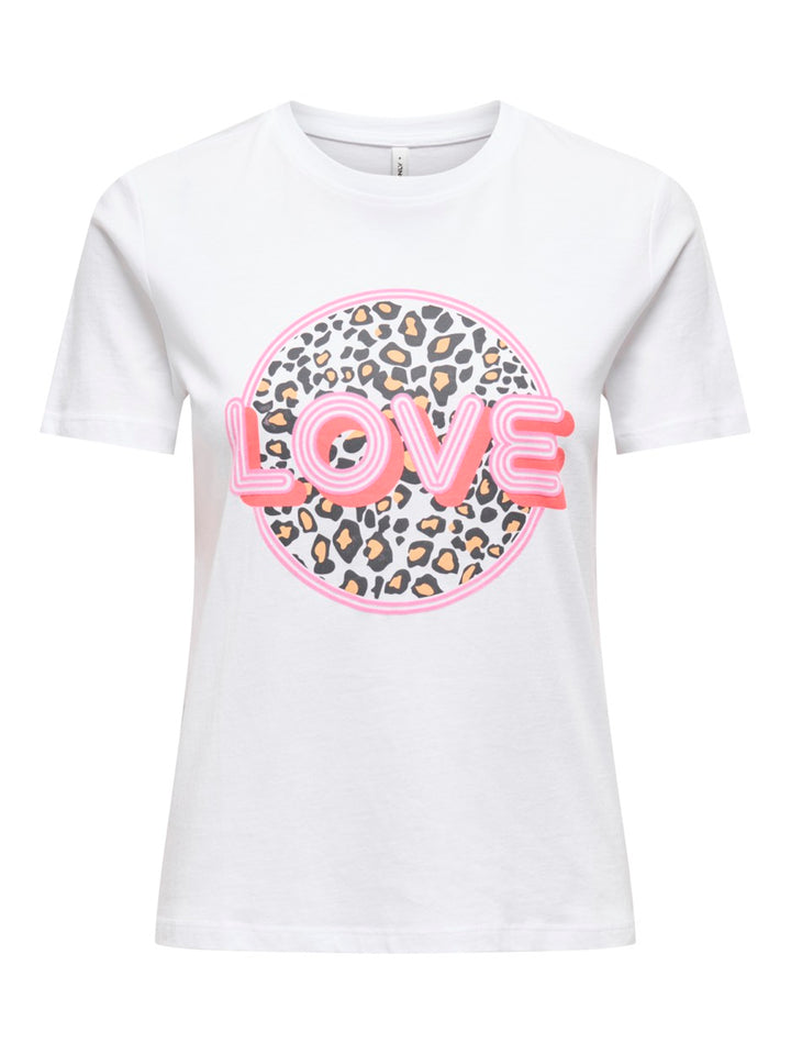Onlariya Life Reg S/s Love Top Box - Off-white