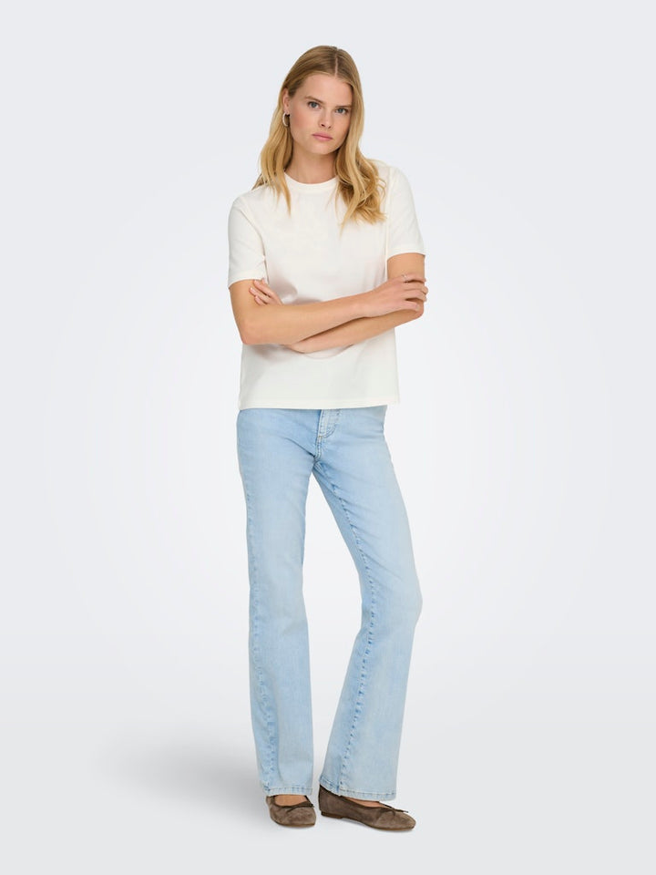 Onlsophia S/s Embroidery T-shirt Box Jrs - Off-white