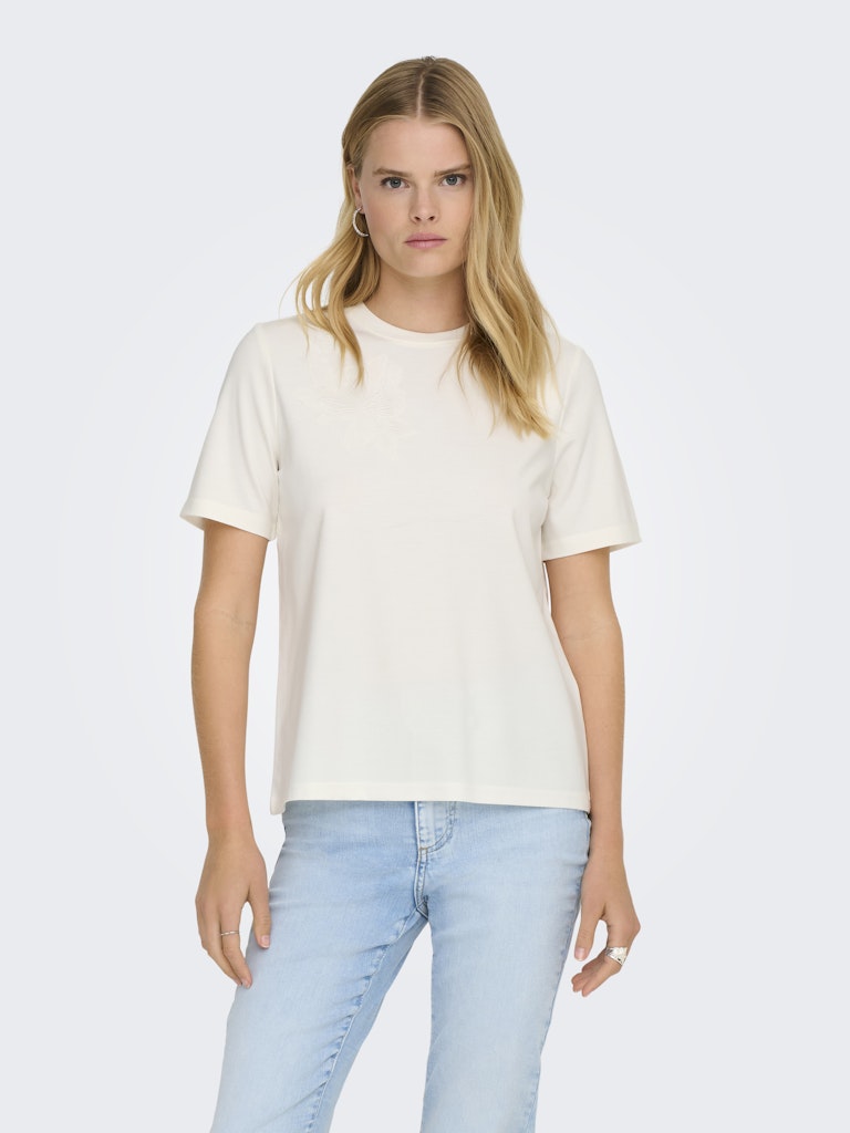 Onlsophia S/s Embroidery T-shirt Box Jrs - Off-white