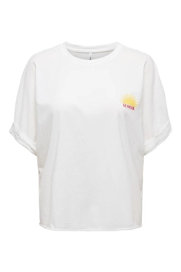 Onlminna Life S/s Print Top Cs Jrs - Off-white