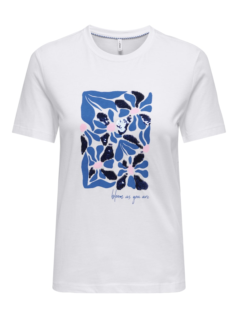 Onlkita Reg S/s Print Top Noos - Off-white