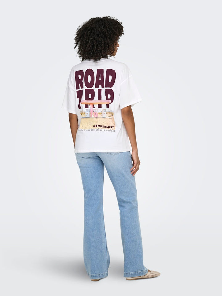 Onlmila S/s Print Box Jrs - Off-white